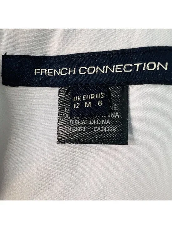 French Connection Whisper Square Neck Mini Dress Dreamy Lt Blue 8 Fairy Coquette - Picture 6 of 11